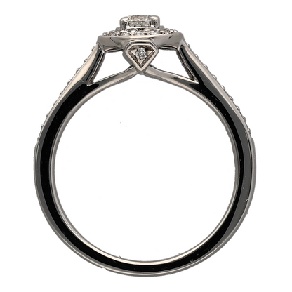 18ct White Gold & Diamond Set Halo Ring