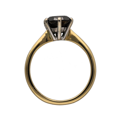 18ct Gold & Black Diamond Set Solitaire Ring