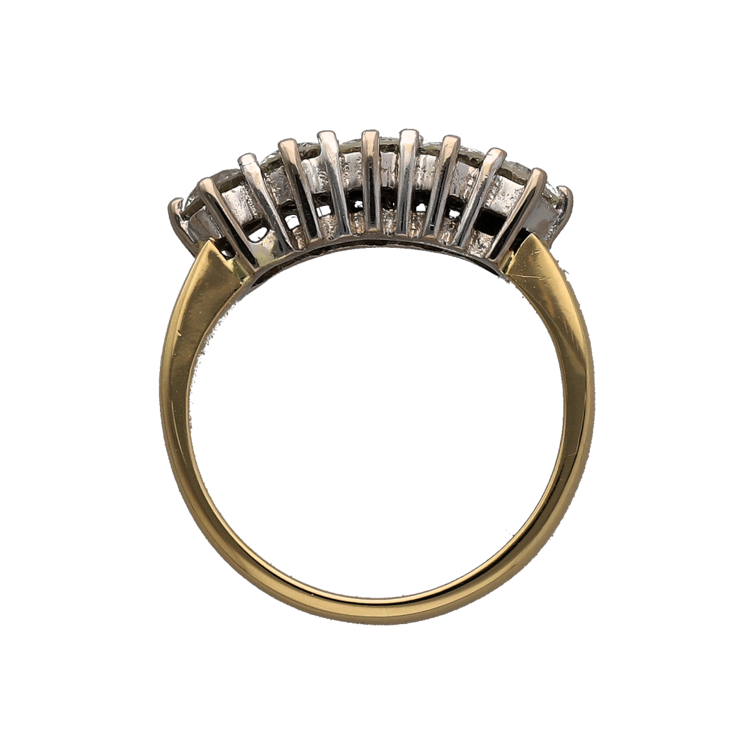 18ct Gold & Diamond Set Five Stone Band Ring