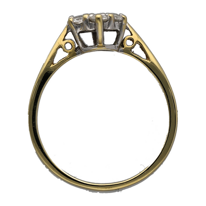 18ct Gold & Diamond Set Flower Cluster Ring