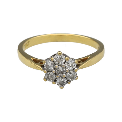 18ct Gold & Diamond Set Flower Cluster Ring