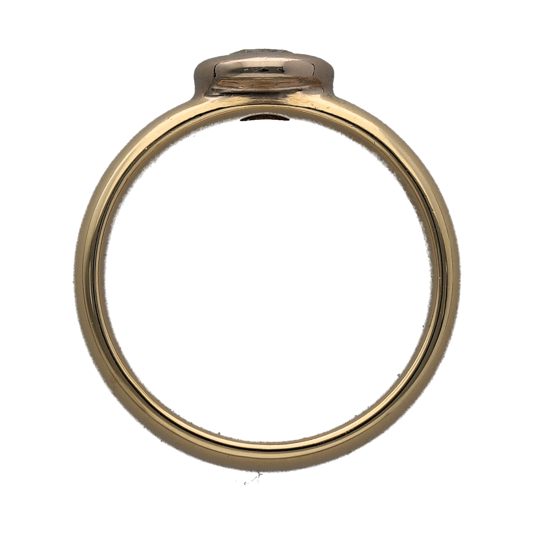 9ct Gold & Diamond Rubover Set Solitaire Ring