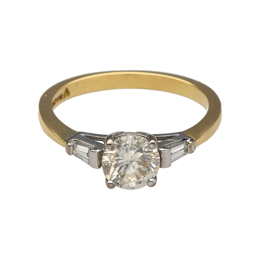 18ct Gold & Diamond Set Solitaire Ring