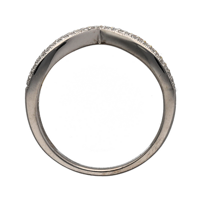 18ct Gold & Diamond Set Three Row Wishbone Ring