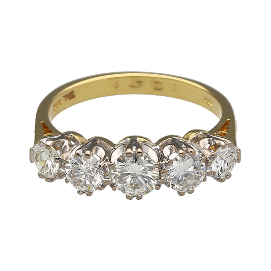 18ct Gold & Diamond Set Five Stone Ring