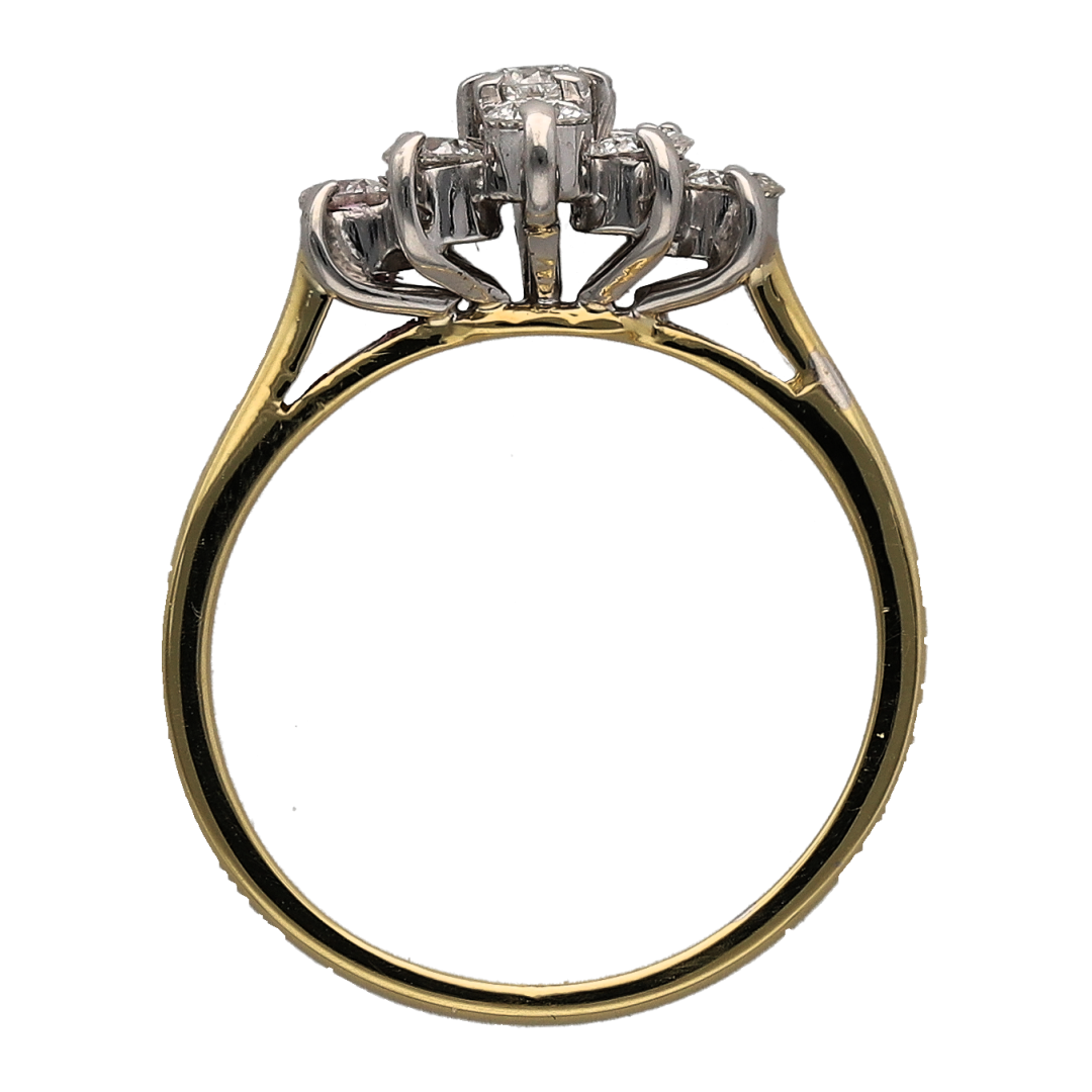 18ct Gold & Diamond Set Cluster Ring