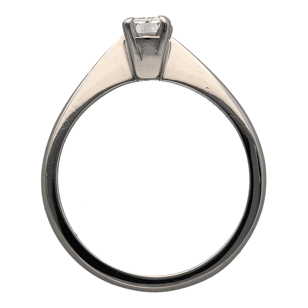 Platinum & Diamond Set Emerald Cut Solitaire Ring