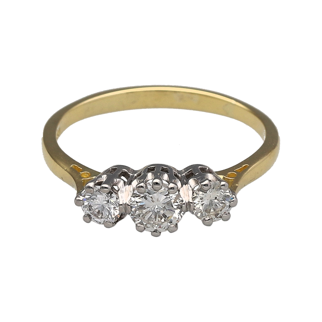 18ct Gold & Diamond Set Trilogy Ring