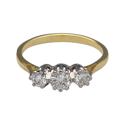 18ct Gold & Diamond Set Trilogy Ring