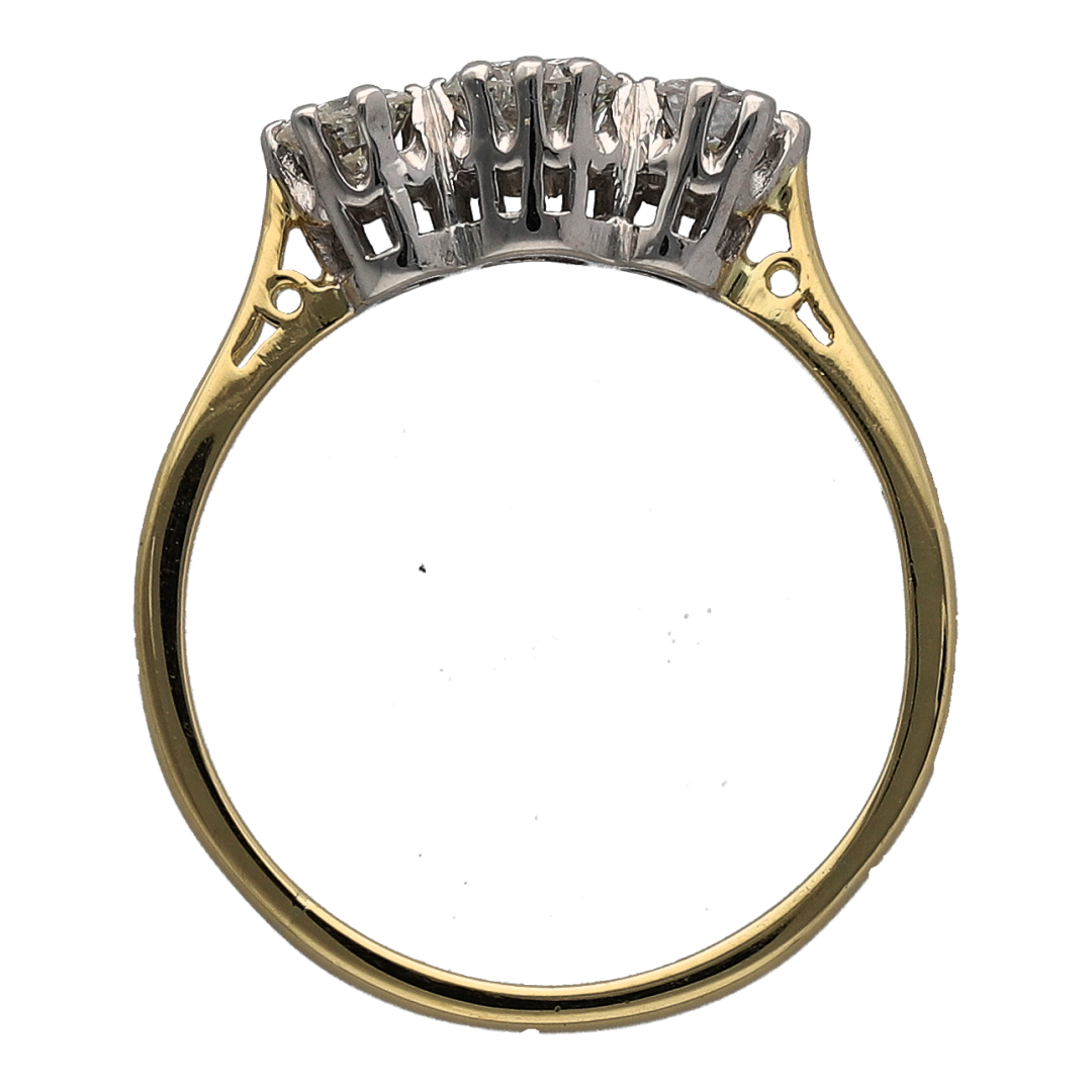 18ct Gold & Diamond Set Trilogy Ring