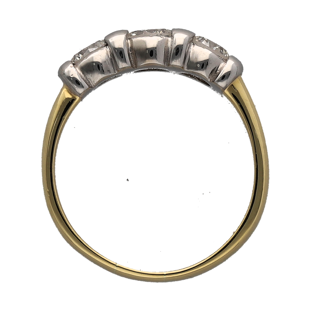 18ct Gold & Diamond Set Trilogy Ring
