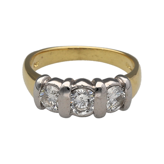 18ct Gold & Diamond Set Trilogy Ring