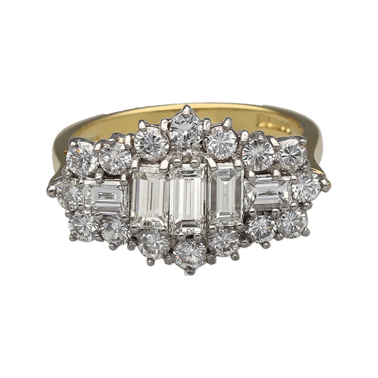 18ct Gold & Diamond Set Cluster Ring