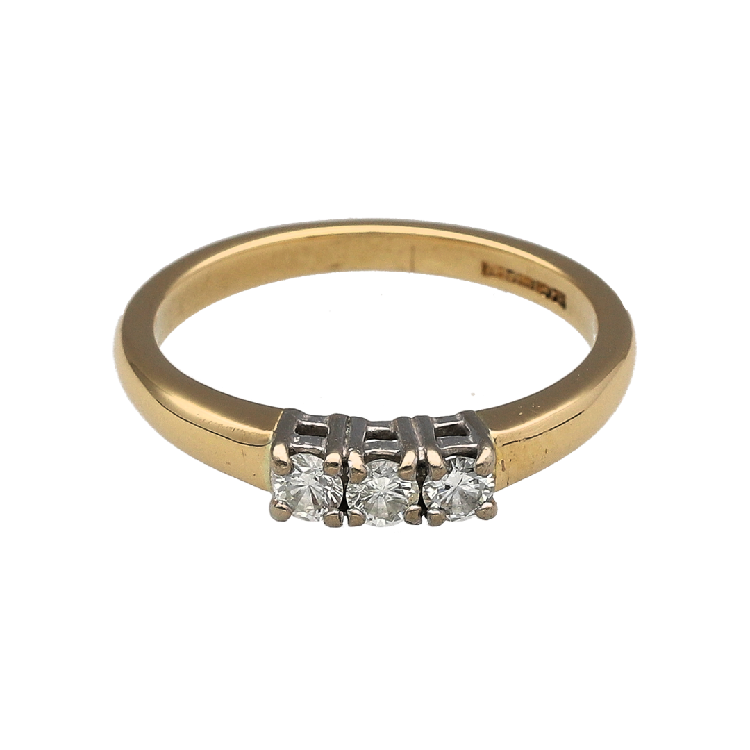 18ct Gold & Diamond Set Trilogy Ring