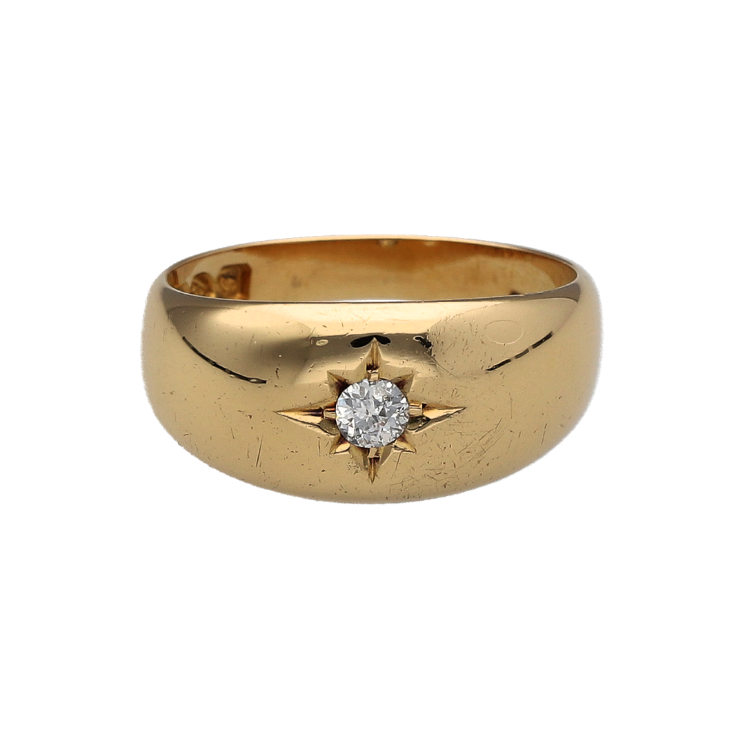 18ct Gold & Diamond Set Wide Band Ring