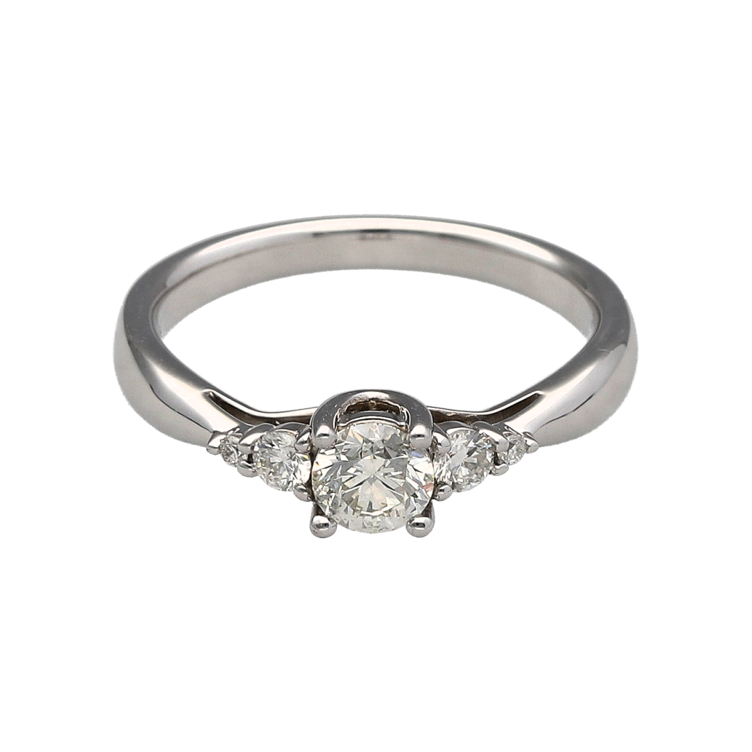 18ct White Gold & Diamond Set Solitaire Ring