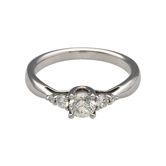 18ct White Gold & Diamond Set Solitaire Ring