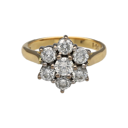 18ct Gold & Diamond Set Flower Cluster Ring