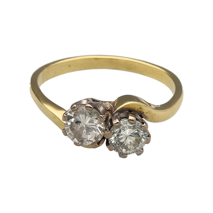 18ct Gold & Double Diamond Twist Ring