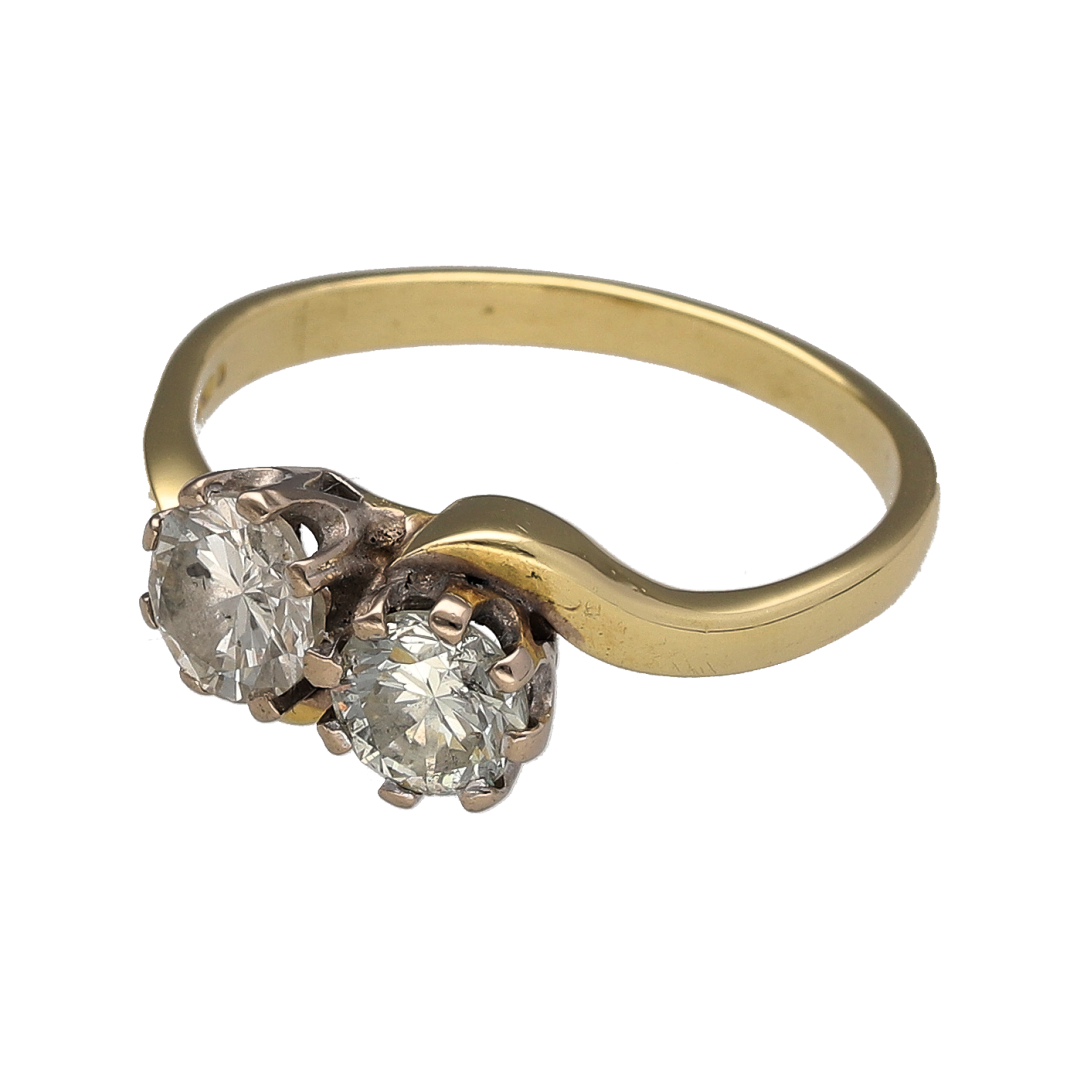 Bring exceptional sparkle and timeless elegance to your collection with this pre-owned 18ct yellow gold double diamond twist ring, featuring a luxurious design with classic sophistication—perfect for special occasions or meaningful moments.

Design: The ring showcases two sparkling diamonds within an elegant twist setting, creating a flowing and eye-catching design with refined appeal.