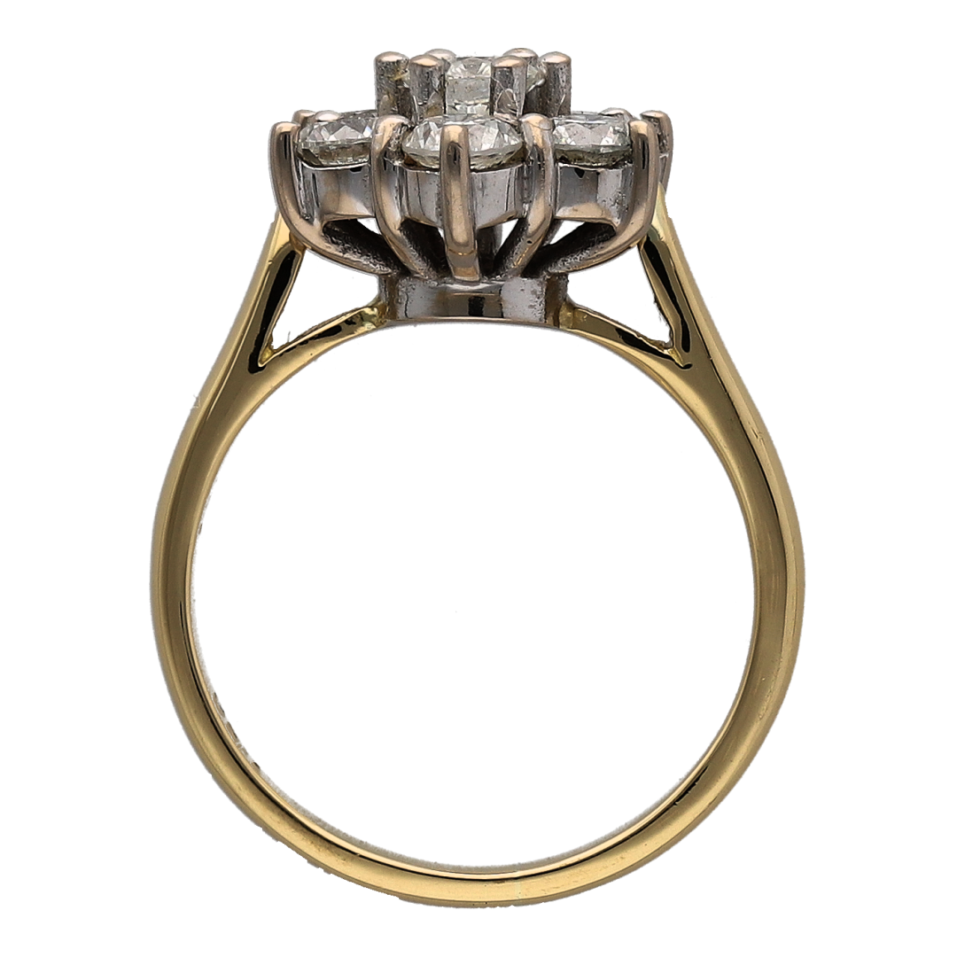 18ct Gold & Diamond Set Flower Cluster Ring