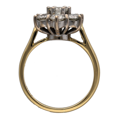 18ct Gold & Diamond Set Flower Cluster Ring