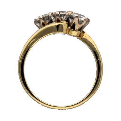 18ct Gold & Diamond Set Trilogy Twist Ring