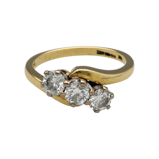 18ct Gold & Diamond Set Trilogy Twist Ring