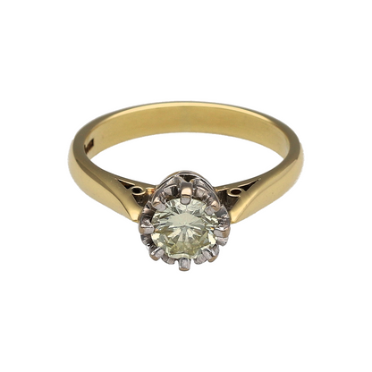 18ct Gold & Diamond Set Solitaire Ring