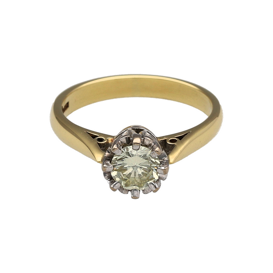 18ct Gold & Diamond Set Solitaire Ring