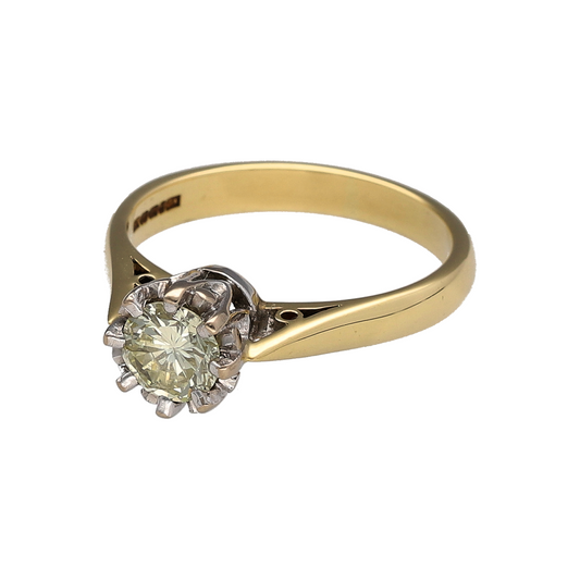 Bring timeless elegance and exceptional brilliance to your collection with this pre-owned 18ct yellow gold diamond solitaire ring, featuring a classic design with refined sophistication—perfect for special occasions or a meaningful proposal.

Design: The ring showcases a single brilliant cut diamond in a timeless solitaire setting, creating a striking focal point with elegant simplicity and enduring appeal.
