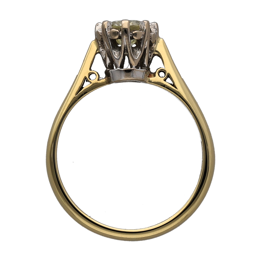 18ct Gold & Diamond Set Solitaire Ring