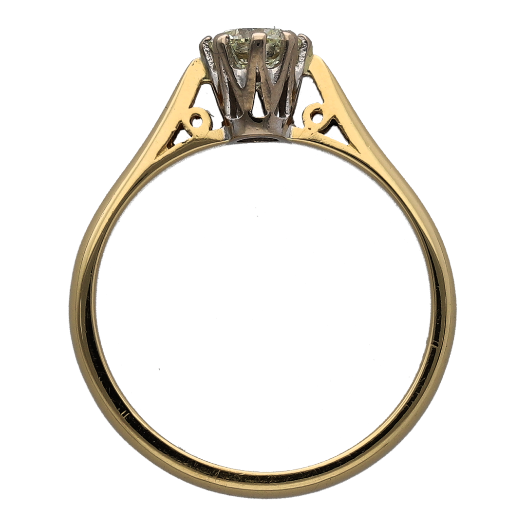 18ct Gold & Diamond Set Solitaire Ring