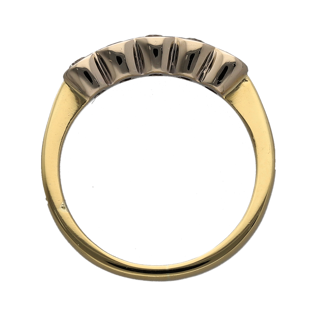 18ct Gold & Diamond Set Five Stone Band Ring