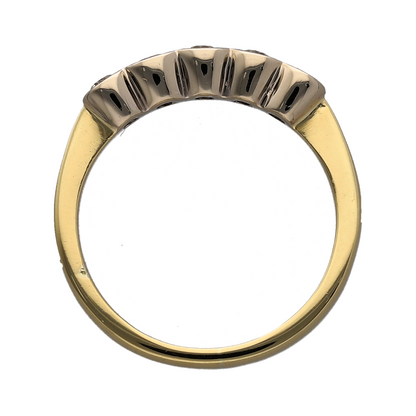 18ct Gold & Diamond Set Five Stone Band Ring