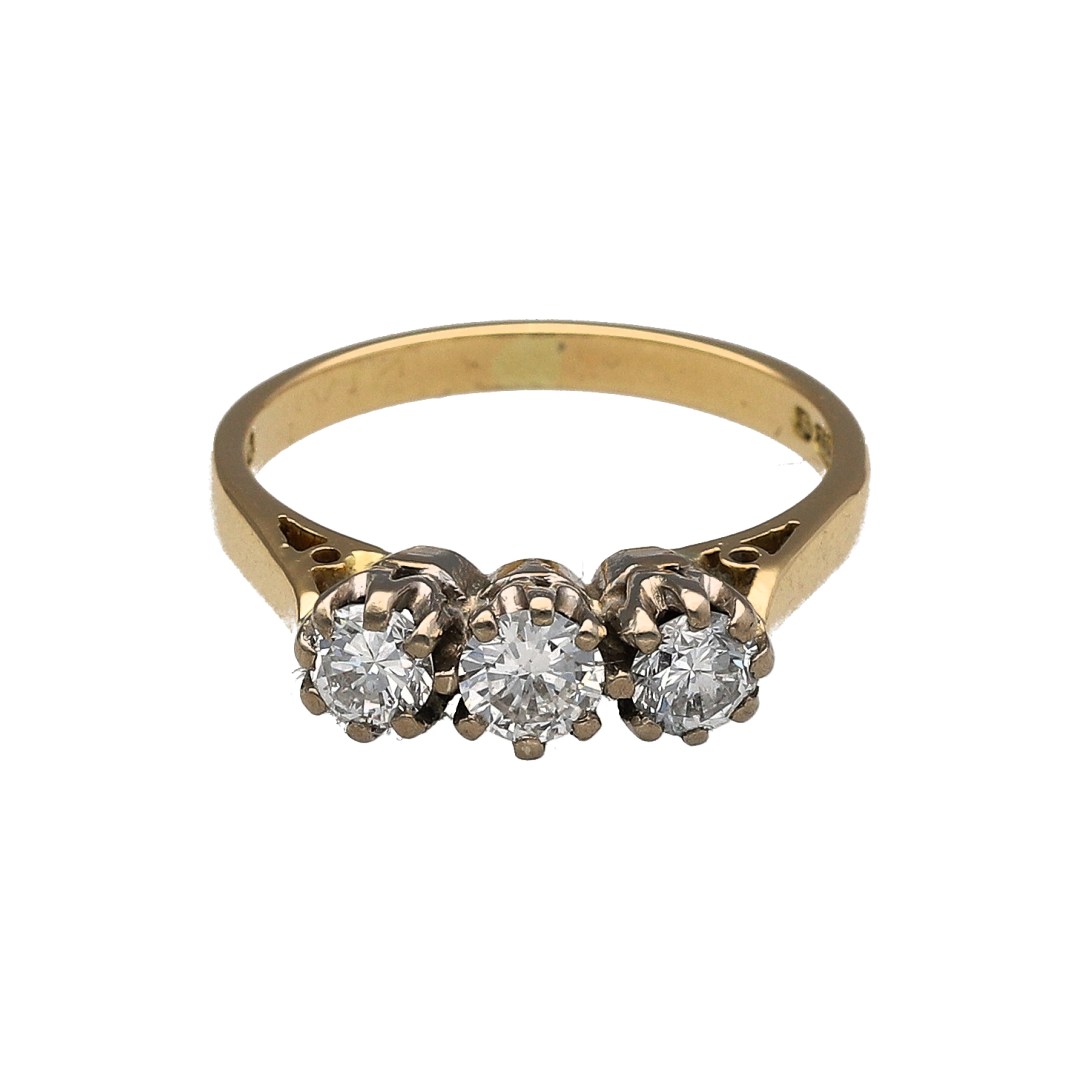 18ct Gold & Diamond Trilogy Ring