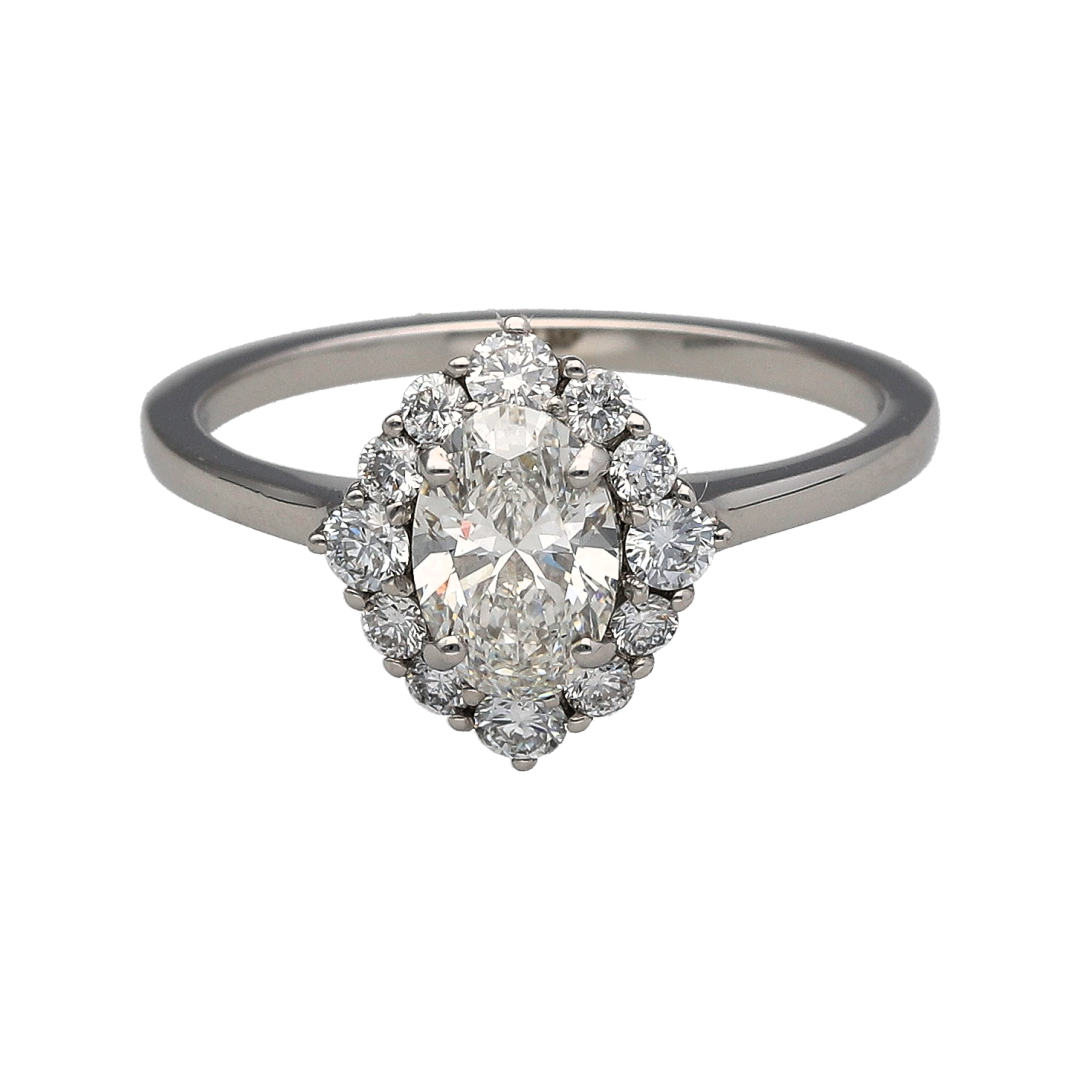 Platinum & Lab Grown Diamond Cluster Ring