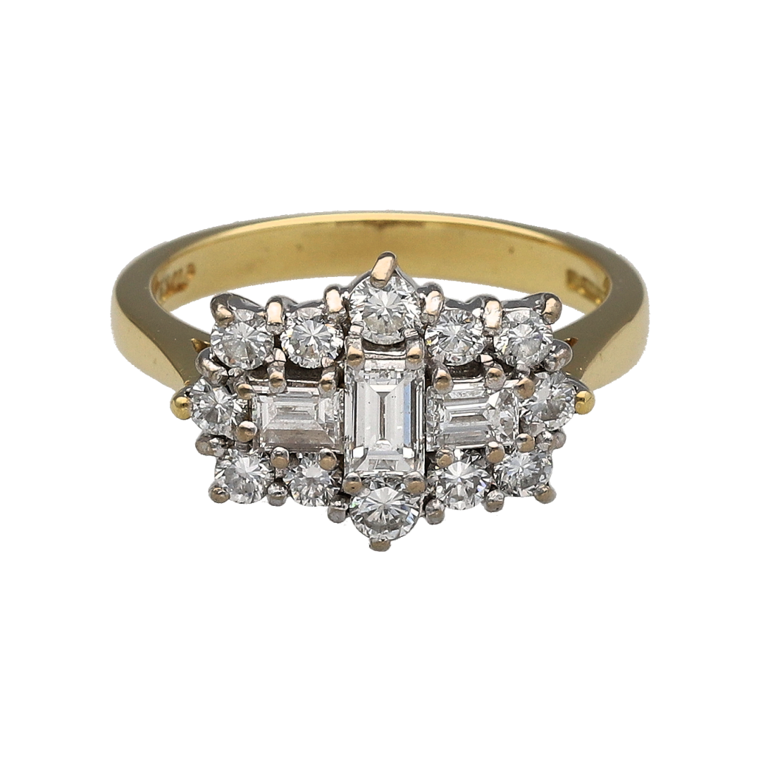 18ct Gold & Diamond Set Cluster Ring