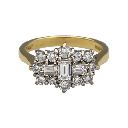18ct Gold & Diamond Set Cluster Ring