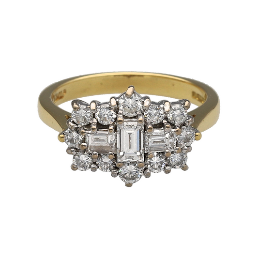 18ct Gold & Diamond Set Cluster Ring