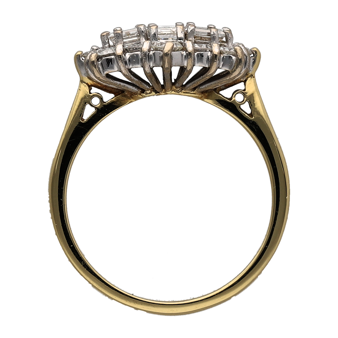 18ct Gold & Diamond Set Cluster Ring