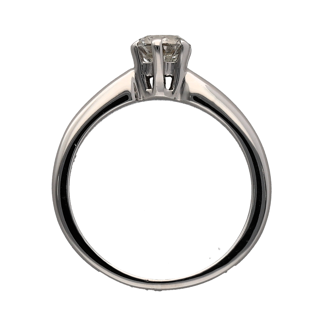 18ct White Gold & Diamond Set Solitaire Ring