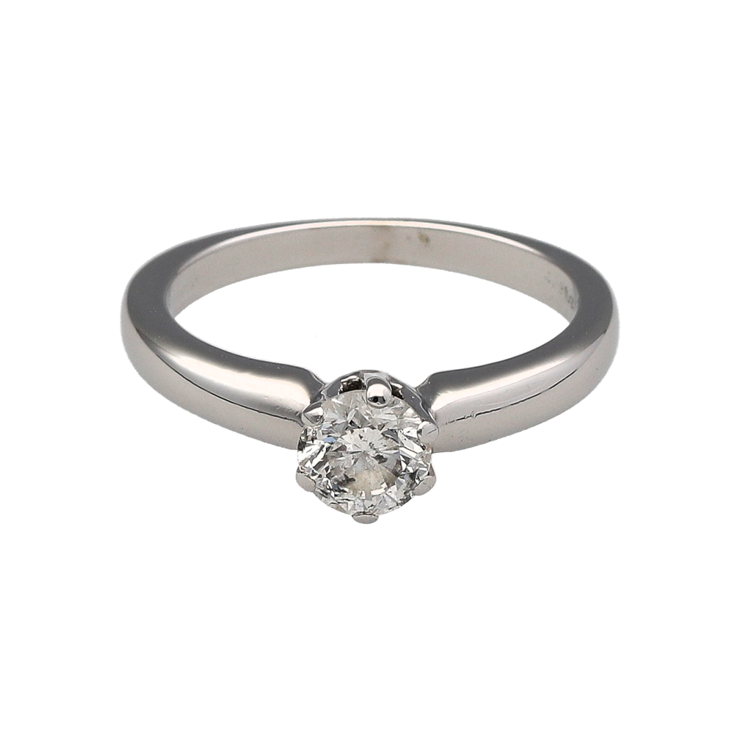18ct White Gold & Diamond Set Solitaire Ring