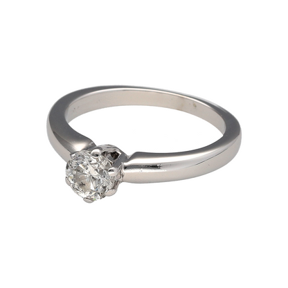 Add timeless elegance and exceptional sparkle to your jewellery collection with this pre-owned 18ct white gold diamond solitaire ring, featuring a classic single-stone design with enduring sophistication—perfect for engagements, special occasions, or luxurious everyday wear.

Design: The ring showcases a stunning brilliant cut solitaire diamond weighing approximately 0.50ct, creating a striking focal point with beautiful brilliance and timeless appeal.