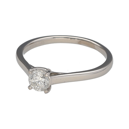 Add timeless elegance and exceptional sparkle to your jewellery collection with this pre-owned platinum diamond solitaire ring, featuring a classic single-stone design with enduring sophistication—perfect for engagements, special occasions, or luxurious everyday wear.

Design: The ring showcases a stunning brilliant cut solitaire diamond weighing approximately 0.50ct, creating a striking focal point with beautiful brilliance and timeless appeal.