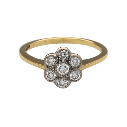 18ct Gold & Diamond Flower Cluster Ring