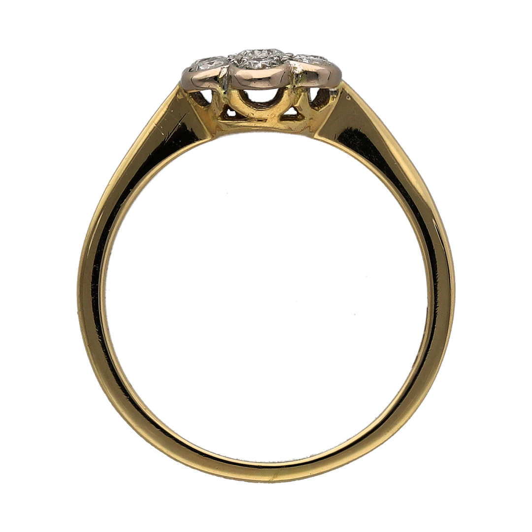 18ct Gold & Diamond Flower Cluster Ring
