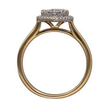 18ct Gold & Diamond Teardrop Cluster Ring