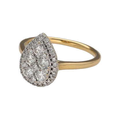 Add exceptional sparkle and timeless elegance to your jewellery collection with this pre-owned 18ct yellow gold diamond teardrop cluster ring, featuring a stunning statement design with luxurious appeal—perfect for special occasions, gifting, or sophisticated everyday wear.

Design: The ring showcases an impressive teardrop-shaped diamond cluster measuring approximately 14mm high at the front, creating a striking focal point with graceful proportions and remarkable brilliance.
