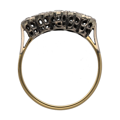 18ct Gold & Platinum Diamond Five Stone Band Ring